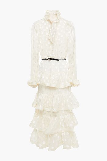 ZIMMERMANN The Lovestruck tiered fil coupé silk-blend midi dress
