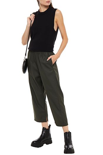 MM6 MAISON MARGIELA Geraffte Cropped Hose mit geradem Bein aus Vinyl