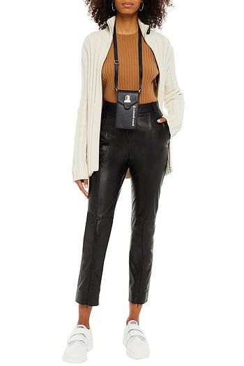 MM6 MAISON MARGIELA Cropped Hose mit geradem Bein aus Leder