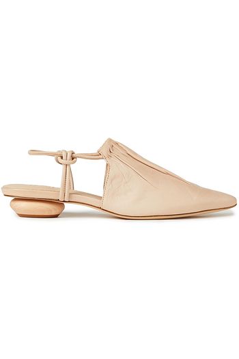 NANUSHKA Knotted gathered leather point-toe flats