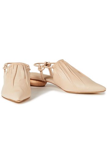NANUSHKA Knotted gathered leather point-toe flats