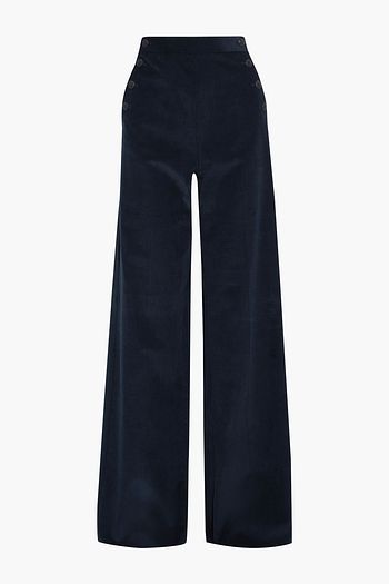 MAX MARA Serio button-detailed cotton-blend corduroy wide-leg pants