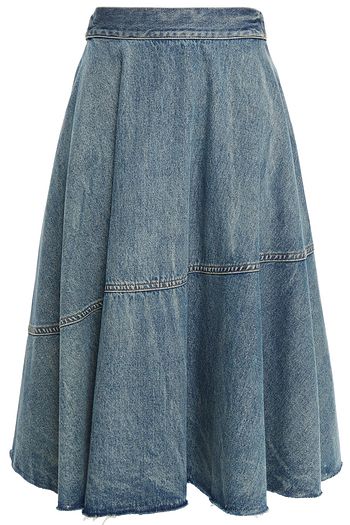 MM6 MAISON MARGIELA Gathered denim midi skirt