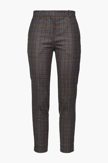 SANDRO Checked wool-blend tapered pants