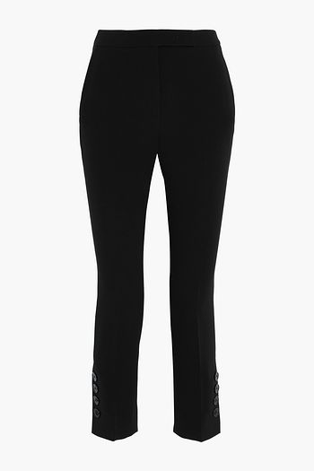 MAX MARA Nerina cropped button-detailed stretch-crepe slim-leg pants
