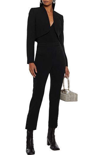 MAX MARA Nerina cropped button-detailed stretch-crepe slim-leg pants