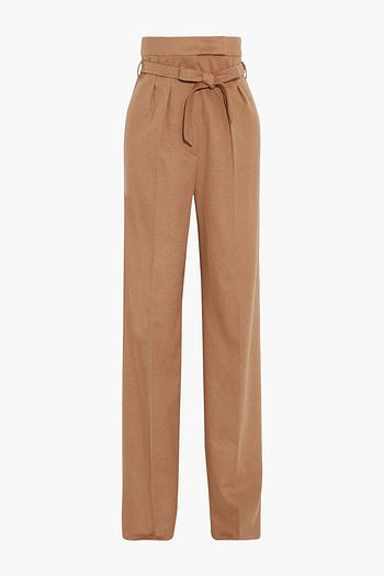 MAX MARA Break belted camel hair straight-leg pants