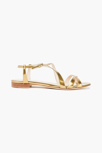 SERGIO ROSSI Metallic leather sandals