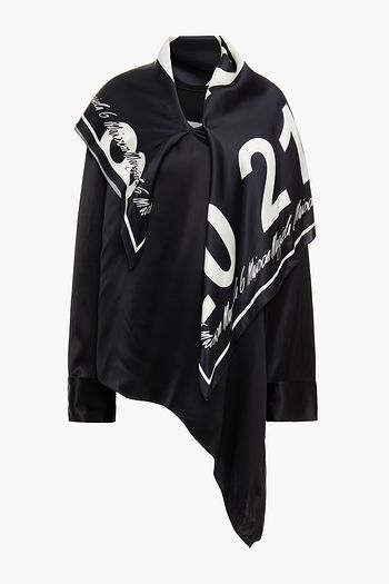 MM6 MAISON MARGIELA Draped printed satin top