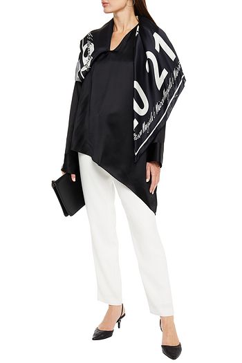 MM6 MAISON MARGIELA Draped printed satin top
