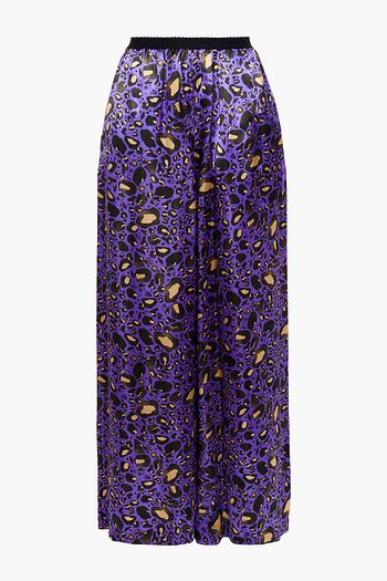 MM6 MAISON MARGIELA Hose mit weitem Bein aus Satin mit Leopardenprint