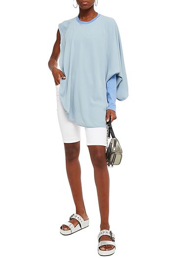 MM6 MAISON MARGIELA Asymmetric draped crepe and jersey top