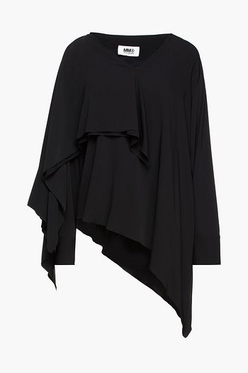 MM6 MAISON MARGIELA Asymmetric draped crepe de chine top
