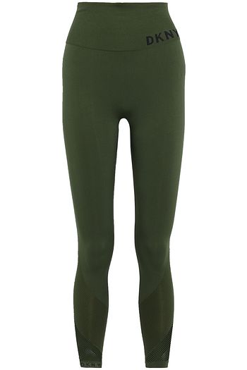 DKNY Jacquard-trimmed mesh-paneled stretch leggings