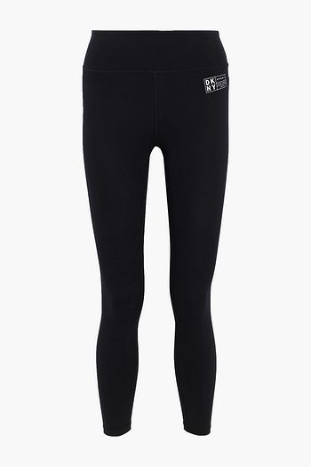 DKNY Cropped printed stretch-cotton leggings