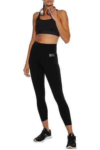 DKNY Cropped printed stretch-cotton leggings