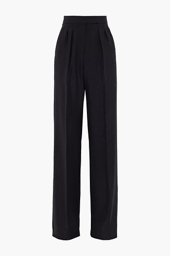MAX MARA Galea pleated mohair and silk-blend straight-leg pants