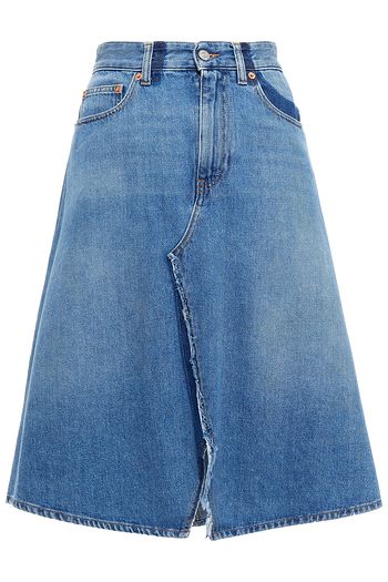 MM6 MAISON MARGIELA Frayed denim midi skirt