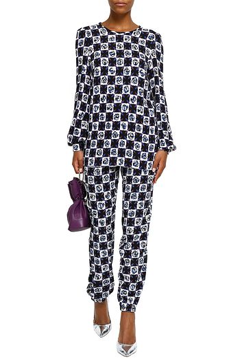 EMILIO PUCCI Printed silk crepe de chine tapered pants