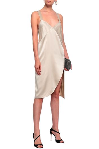 MICHELLE MASON Split-front silk-charmeuse dress