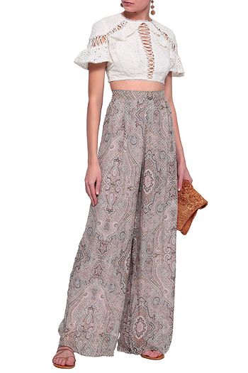 ZIMMERMANN Lovelorn Flutter cropped broderie anglaise cotton top