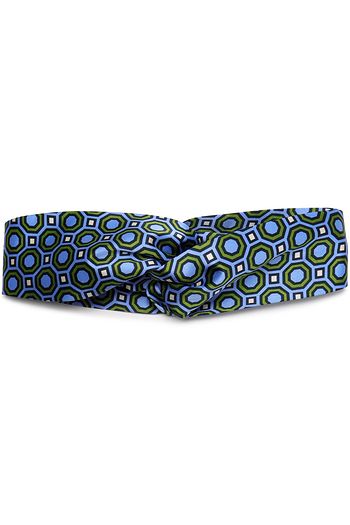 TORY BURCH Twist-front printed silk-satin headband
