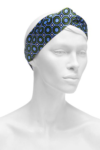 TORY BURCH Twist-front printed silk-satin headband