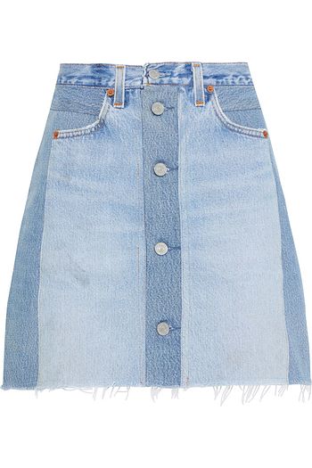 RE/DONE WITH LEVI'S Frayed denim mini skirt