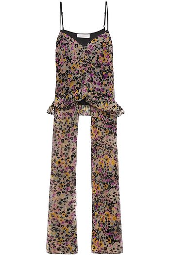 SEE BY CHLOÉ Crepe de chine-paneled printed devoré silk-chiffon camisole