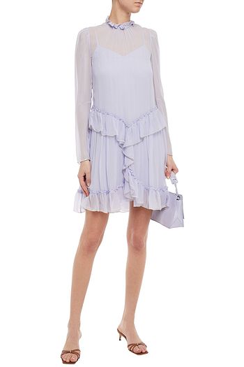 SEE BY CHLOÉ Ruffled crinkled silk-georgette mini dress