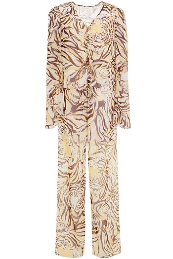 SEE BY CHLOÉ Draped ruched printed silk-voile blouse