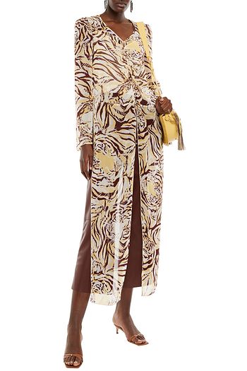 SEE BY CHLOÉ Draped ruched printed silk-voile blouse