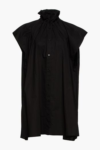 MM6 MAISON MARGIELA Hemdkleid aus Baumwollpopeline mit Rüschenbesatz