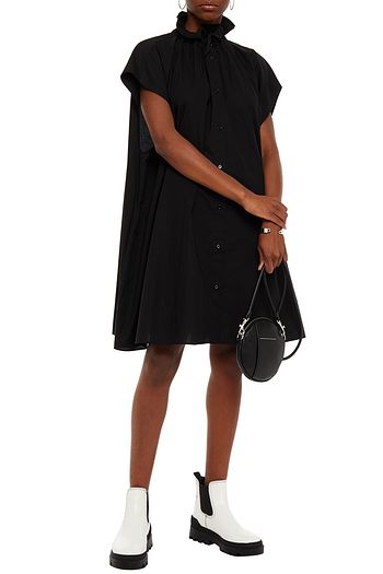 MM6 MAISON MARGIELA Hemdkleid aus Baumwollpopeline mit Rüschenbesatz