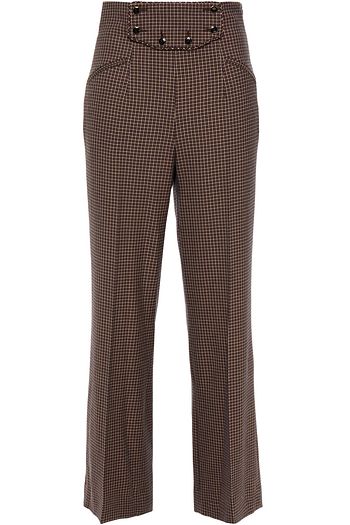 SANDRO Checked woven straight-leg pants