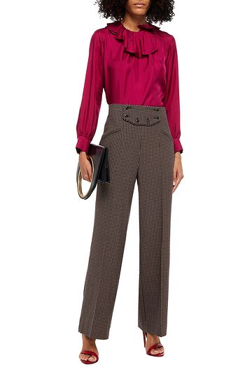 SANDRO Checked woven straight-leg pants