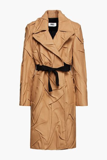 MM6 MAISON MARGIELA Belted crinkled wool-blend felt coat