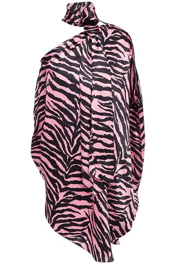 MM6 MAISON MARGIELA Convertible tie-neck zebra-print satin tunic
