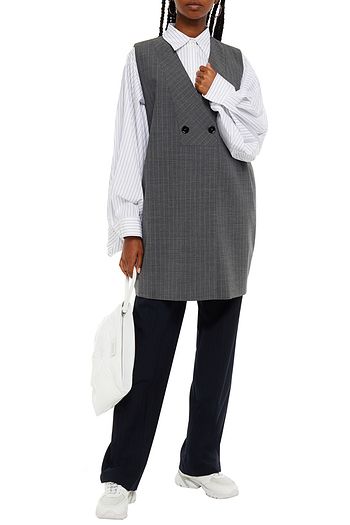 MM6 MAISON MARGIELA Double-breasted pinstriped twill vest