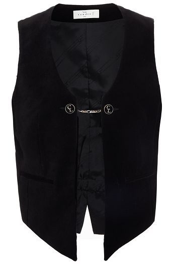 SANDRO Weste aus Baumwollsamt und Jacquard mit Kettenverzierung