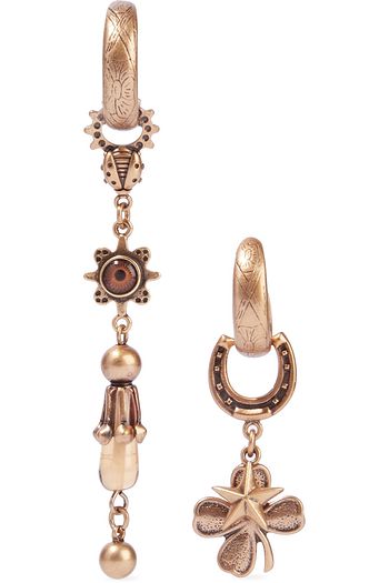 ZIMMERMANN Lucky Charms Evil Eye brass and acetate hoop earrings