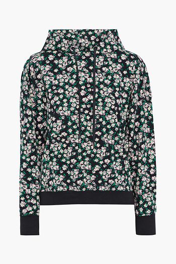 ALICE + OLIVIA Ronan cutout floral-print stretch-cotton jersey hoodie