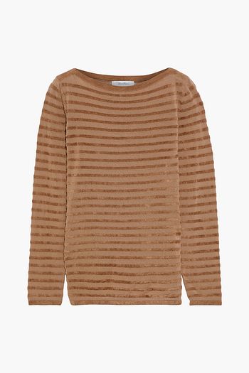 MAX MARA Eliche striped burnout-effect knitted sweater