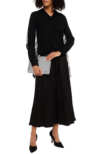 MM6 MAISON MARGIELA Plissierter Midirock aus Satin aus einer Baumwollmischung in Knitteroptik