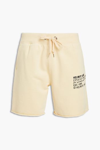 HELMUT LANG Finest Masc printed cotton-fleece drawstring shorts