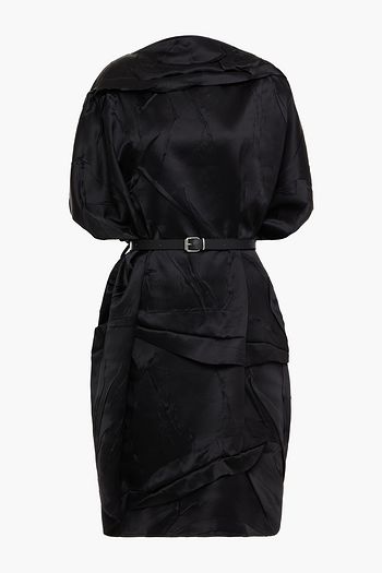 MM6 MAISON MARGIELA Kleid aus Satin in Knitteroptik mit Gürtel