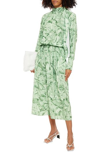MM6 MAISON MARGIELA Midikleid aus glänzendem Crêpe mit Print