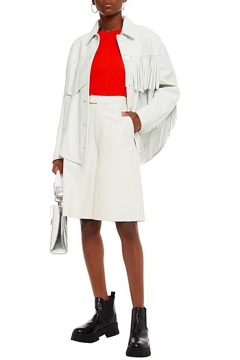 MM6 MAISON MARGIELA Oversized-Lederjacke mit Fransen