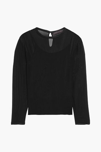 MAX MARA Ferrara crystal-embellished silk-georgette top