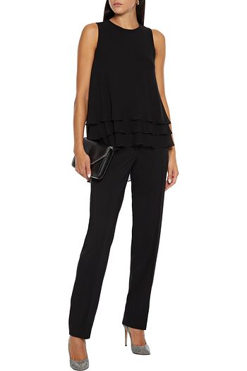 MAX MARA Randers layered silk-georgette top